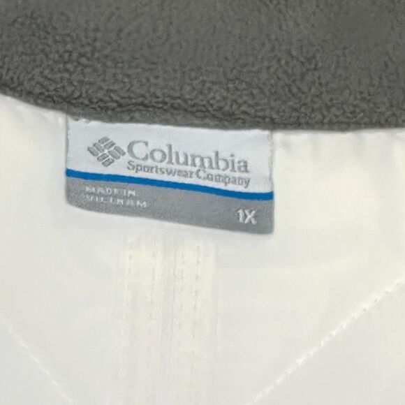 COLUMBIA Women’s White Gray Perfect Mix Full Zip Quilted Vest Size 1X - Picture 3 of 6
